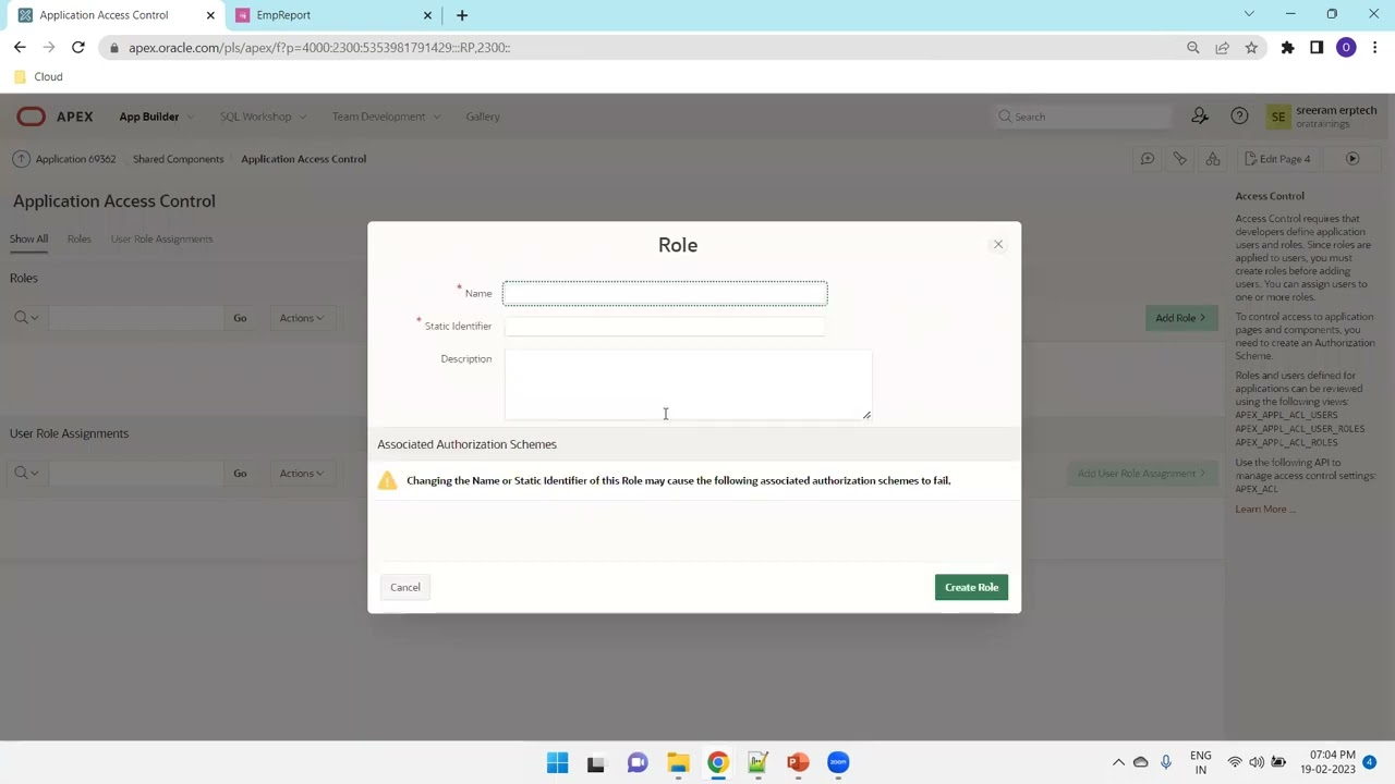 Oracle APEX &mdash; Схема авторизации &mdash; Управление страницами/элементами