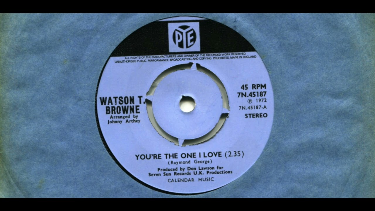 WATSON T. BROWNE / YOU'RE THE ONE I LOVE / 1972 / A-SIDE / 7'' VINYL / 70'S / COVER