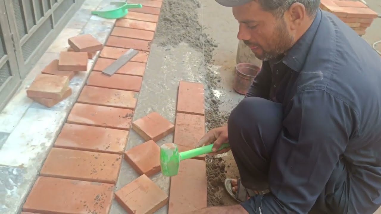 Courtyard Floor Tiling | Step by Step Process 