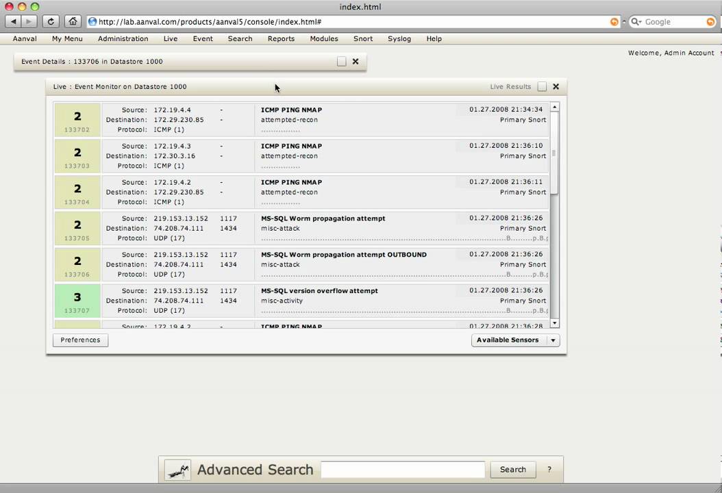 Aanval 5 Live Event Monitor