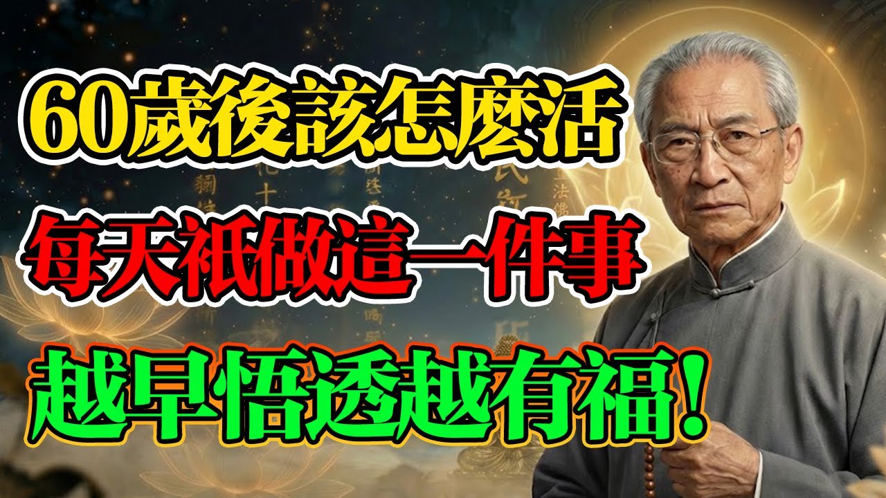 南懷瑾：60歲後怎麼活？就這四個字！越早悟透越有福。#情感 #家庭 #教育 #家庭教育 #意識 #南懷瑾 #因果報應 #斷舍離 #佛學智慧 #人生感悟