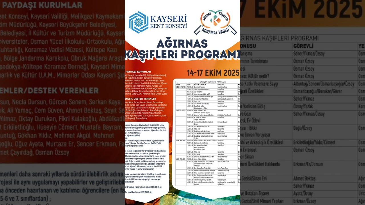 Ağırnas Kaşifkeri Programı 14-17 Ekim 2025 #kayseri #haber #sondakika