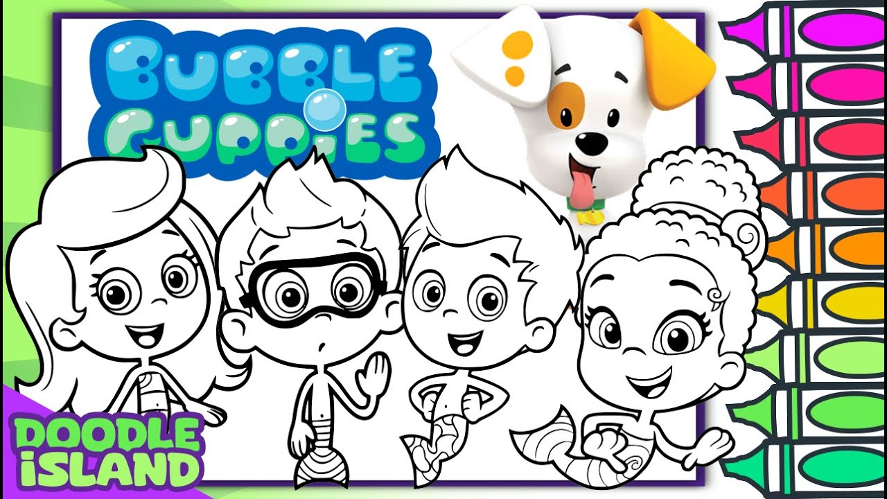 Bubble Guppies Coloring Page | Molly, Gill, Nonny, Zooli & Bubble Puppy Fun!