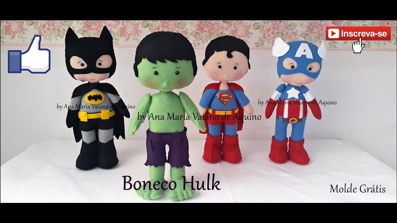 Boneco Hulk em Feltro com Molde e Passo a Passo filme