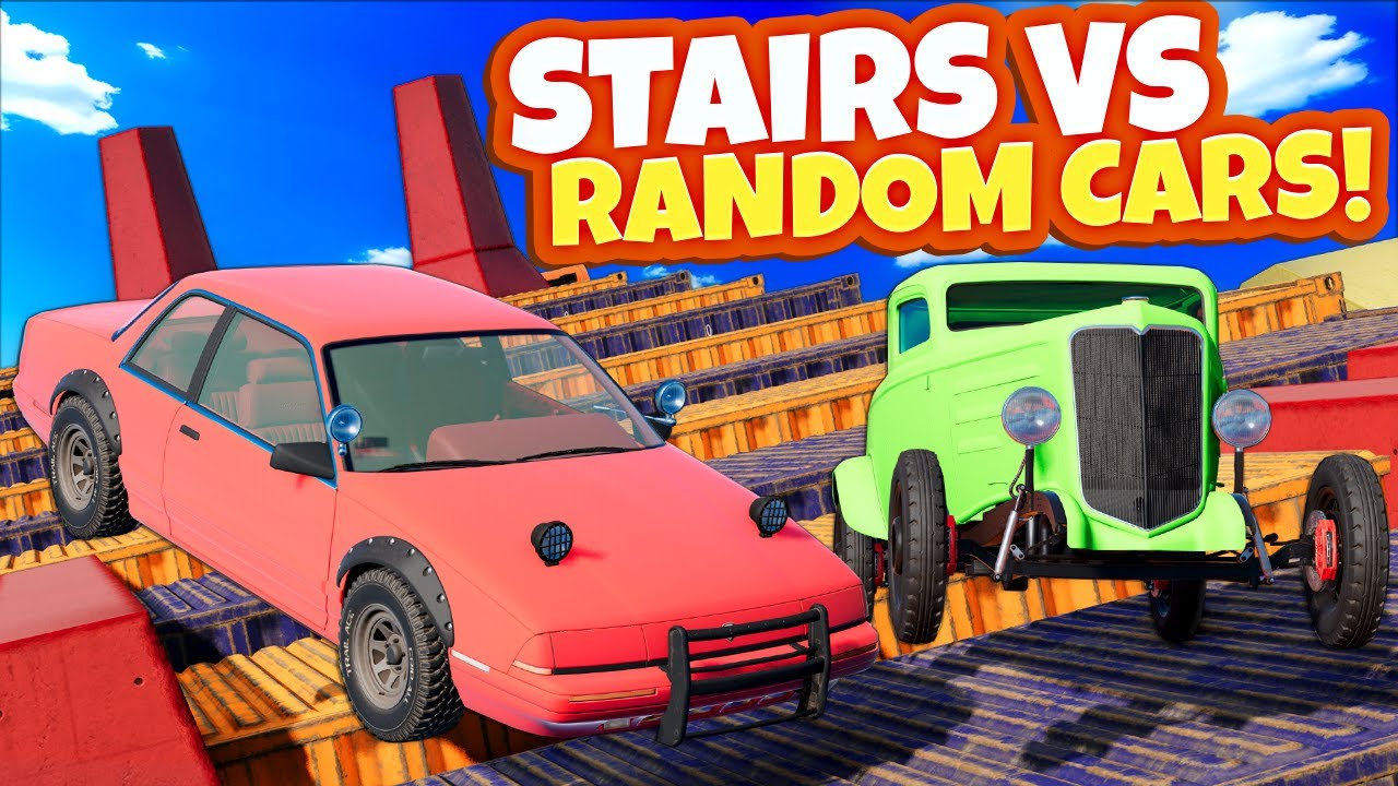 We Tested RANDOM CARS Against DANGEROUS STAIRS in BeamNG Drive Multiplayer!