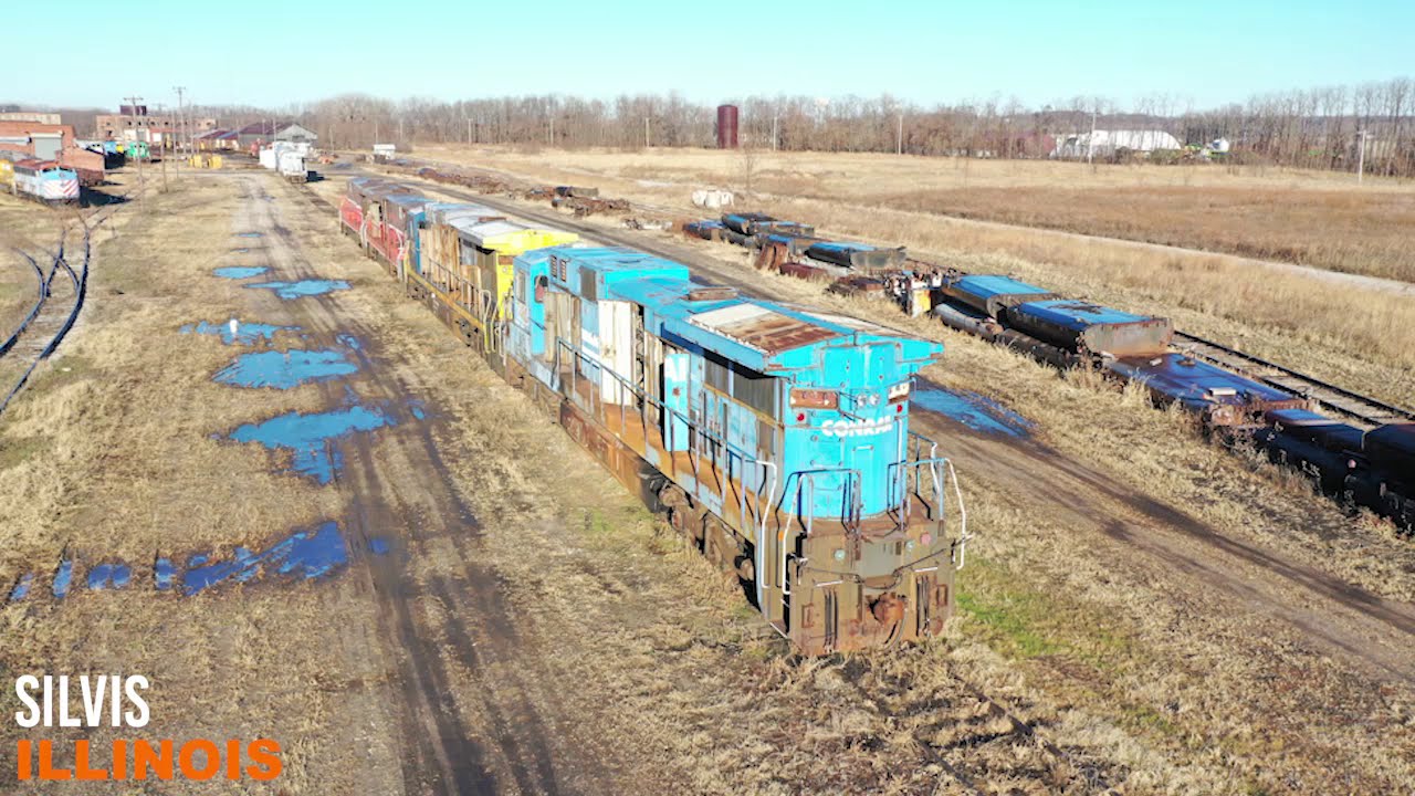 NRE Locomotive Rebuild Shops - Silvis, IL 11-28-20 (Drone)