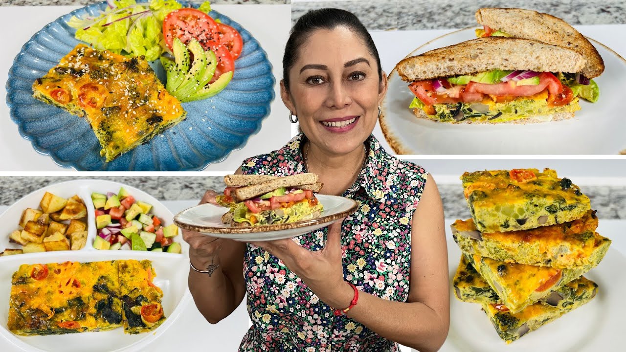 5 Ideas Fáciles, Sanas, Poco $$ p/LA SEMANA. DESAYUNO, CENA, COMIDA. OMELETTE DE VERDURAS. Diabetes