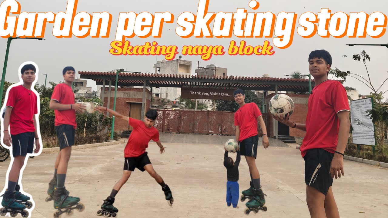 Garden mein naya skating block stone powerslide⚡️✌️👀❤️