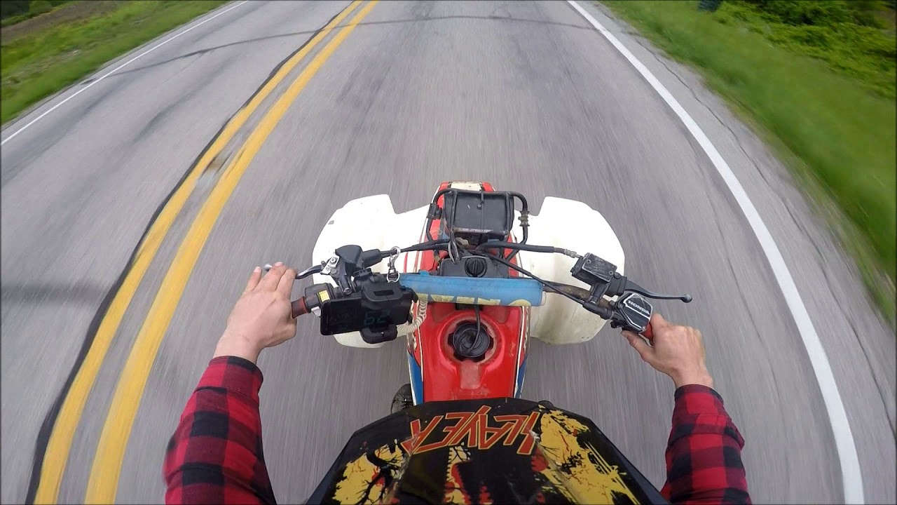 1987 Honda TRX250R Top Speed Run (GPS MPH)