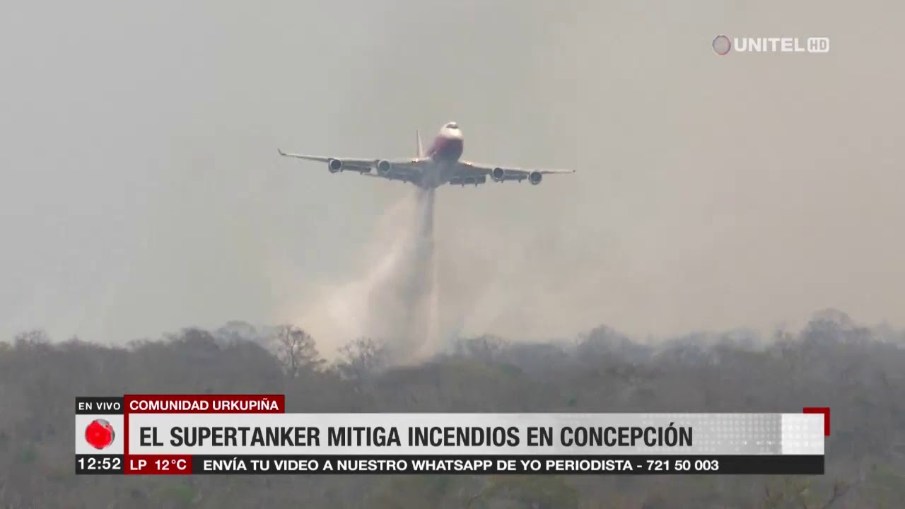 El avión Super Tanker mitiga incendios en comunidades de Concepción