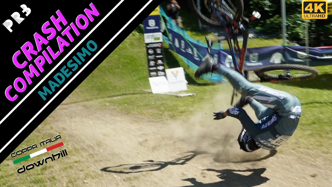 MADESIMO 2023 - COPPA ITALIA DOWNHILL | Round #3 | CRASH COMPILATION [ 4K UHD]