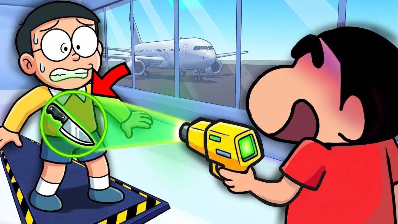Shinchan Became Airport Security Guard! 😈