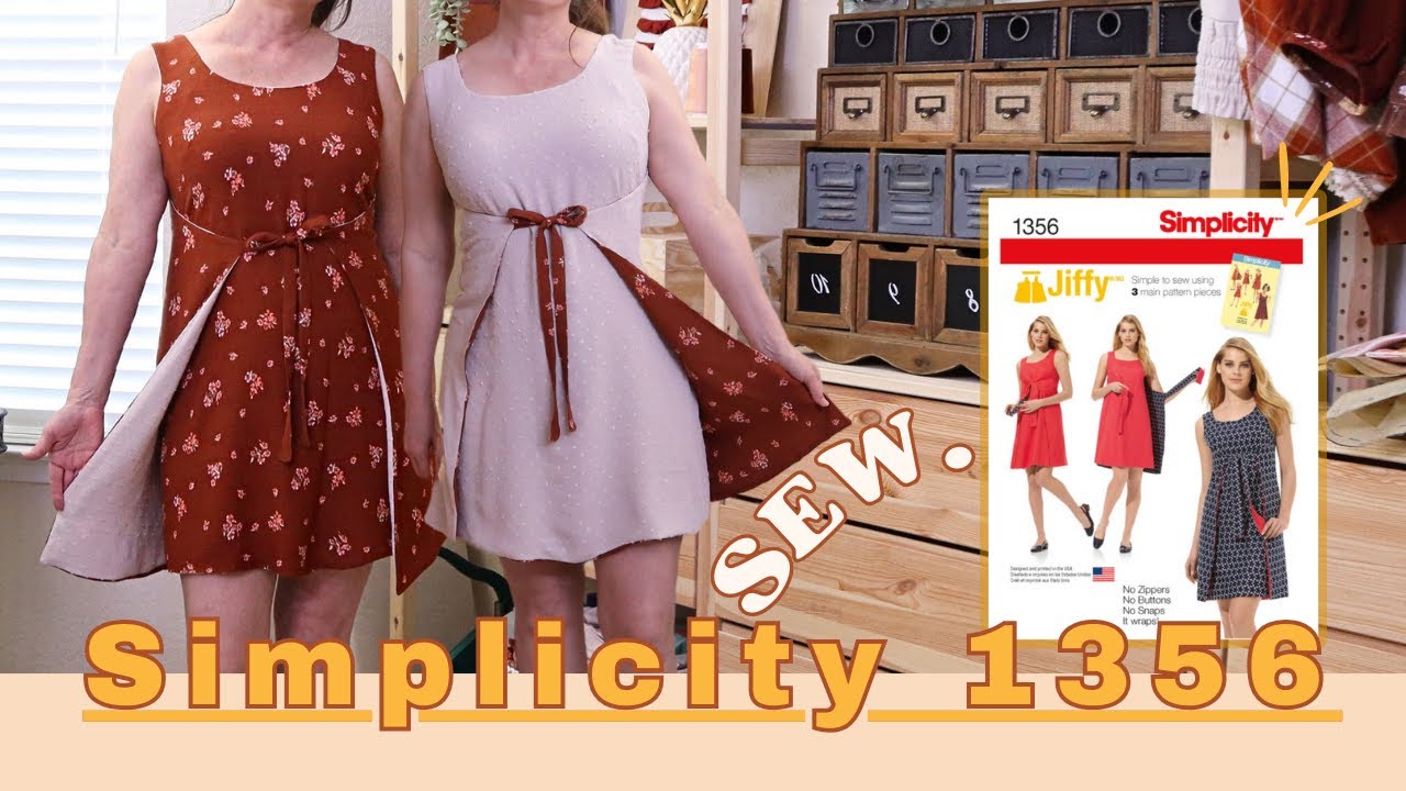 Sewing the Simplicity 1356 Sewing Pattern | Reversible Dress | Sew With Me