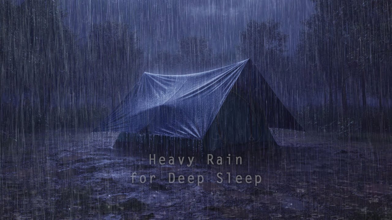 Close Your Eyes & Drift Off 😴🌧️ | Night Thunderstorm Inside a Forest Tent ⛺⚡