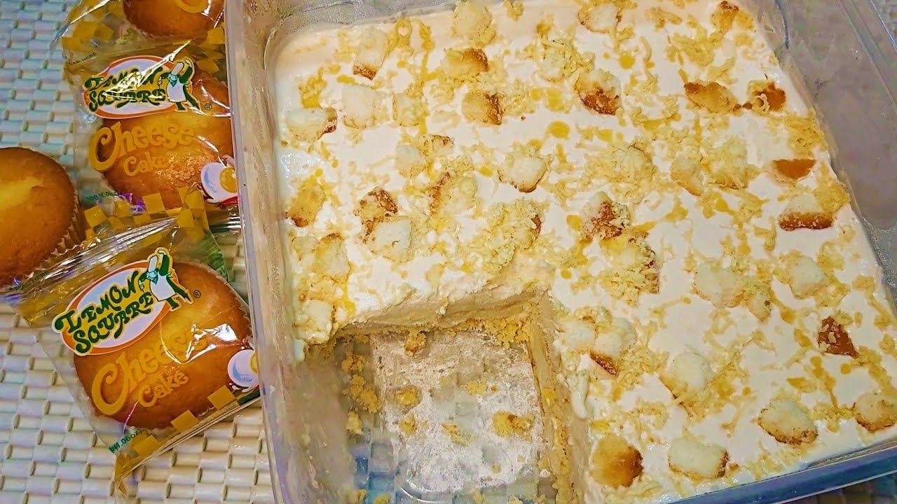 LEMON SQUARE CHEESECAKE ICE CREAM CAKE | Cheesy Refrigerated Cake