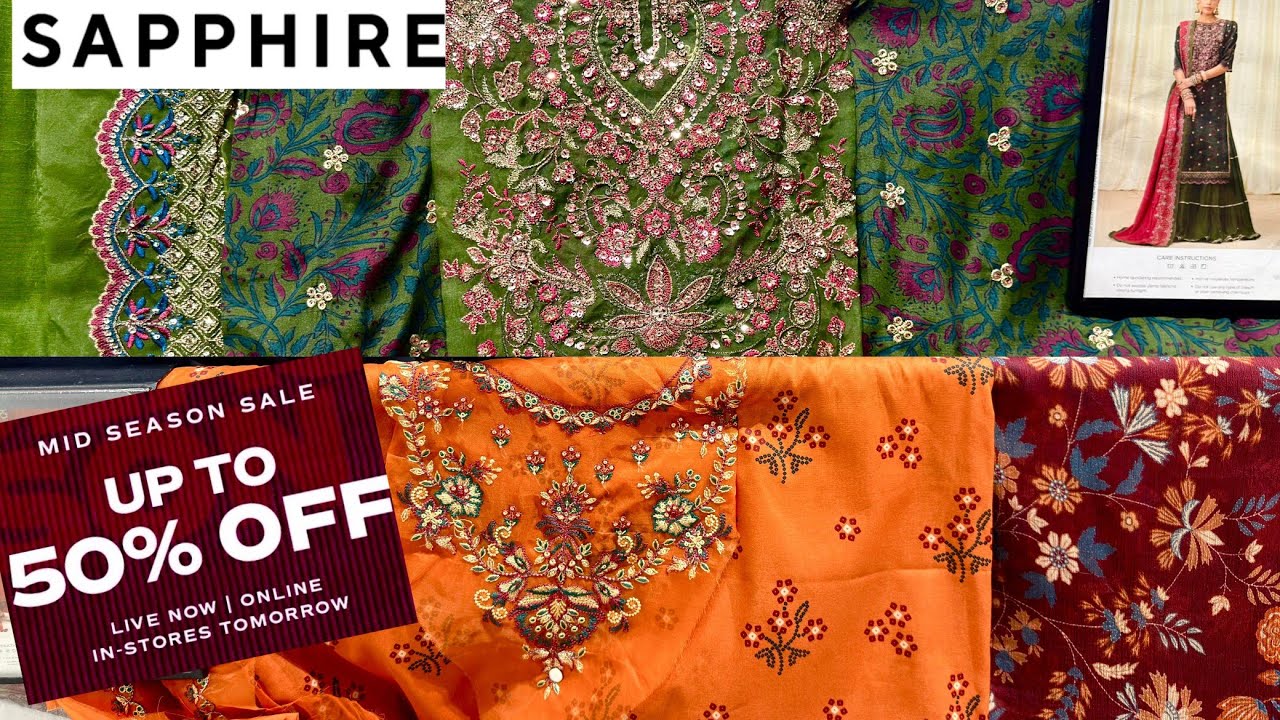 Sapphie Sale Day 1🤩Sapphire 3pcs 2pcs UnStitched Lawn Sale&hearts;️Sapphire Summer Sale 2026