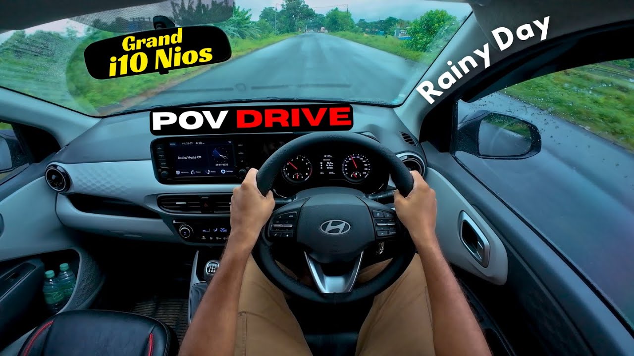 Rainy Day POV Drive in Hyundai Grand i10 Nios Sportz | 4K 60FPS | City Drive in the Rain | RevVibes