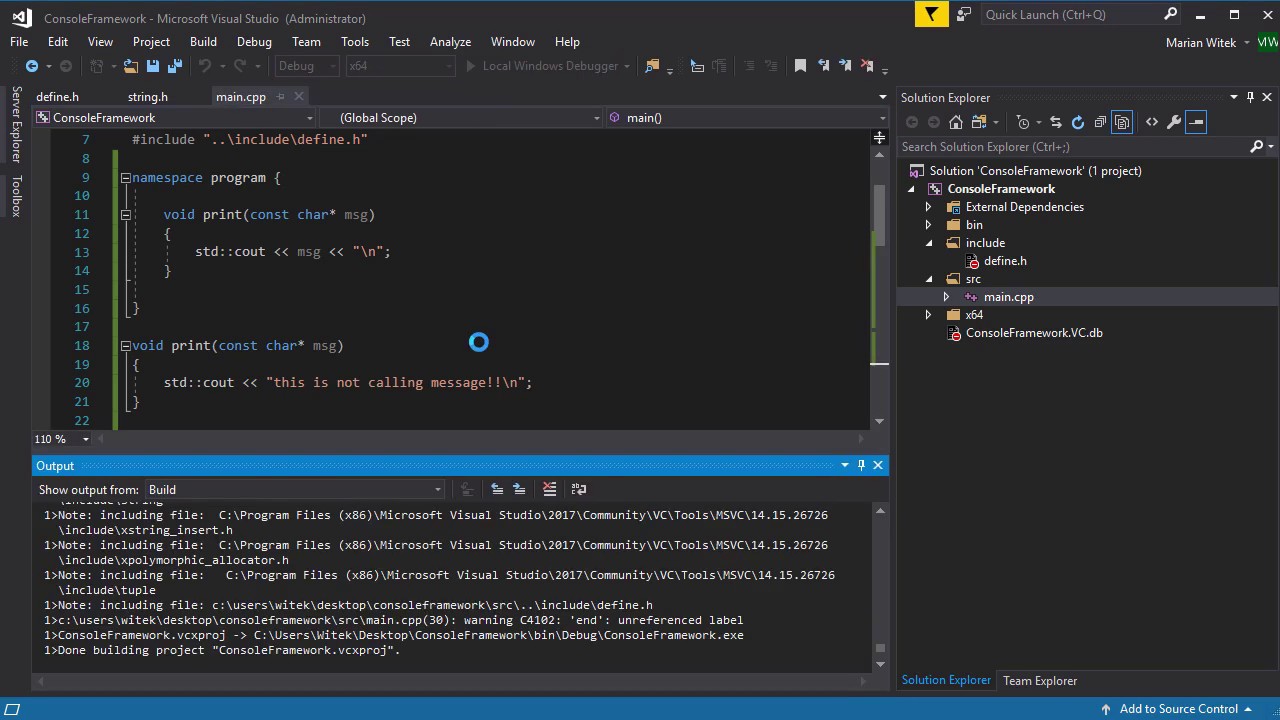 Programowanie C++17 - 24 - przestrzenie nazw
