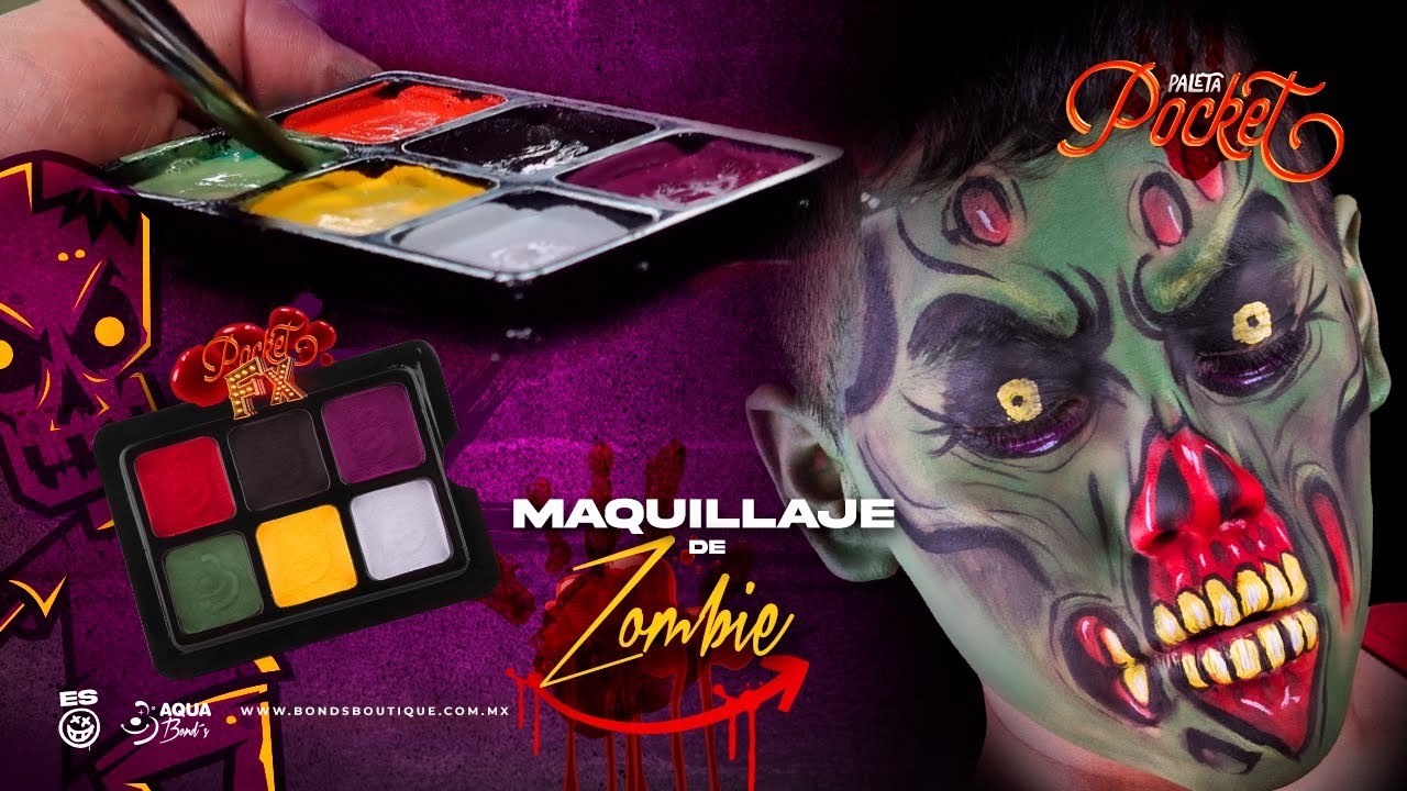 Pintacaritas Zombie 🧟⎪Pocket Mate FX 😈⎪Maquillaje de agua 🖌