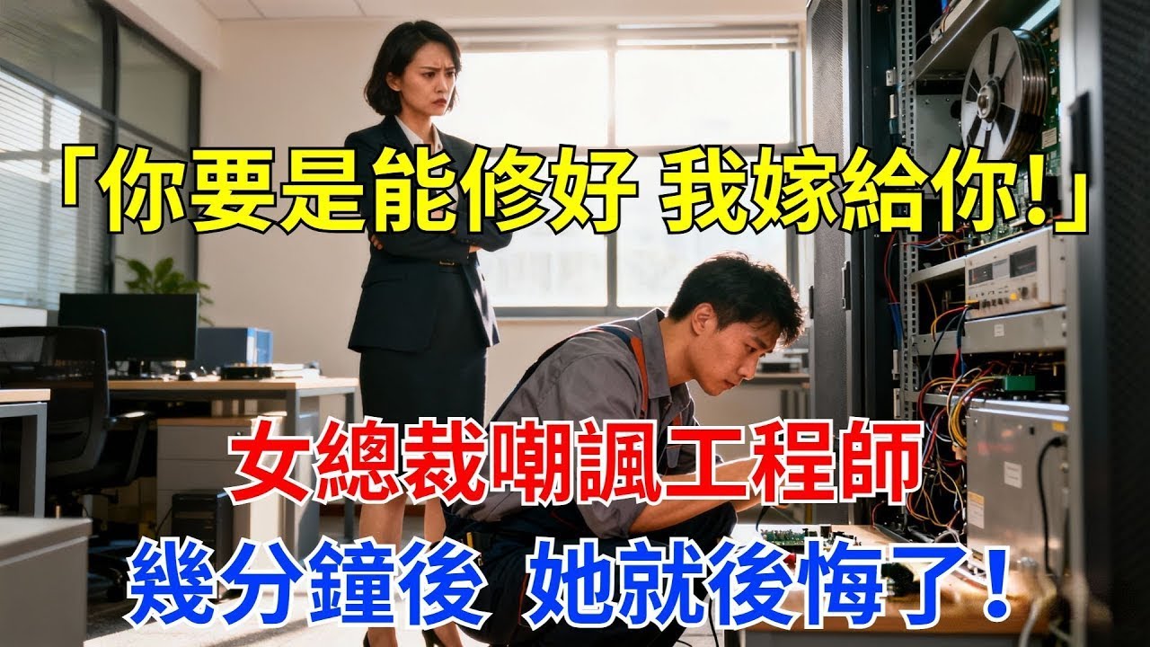 「你要是能修好它，我就嫁給你!」女總裁嘲諷工程師。幾分鐘後，她就後悔了！ #奇聞故事#美女#總裁#男頻故事#爽文#職場#工程師