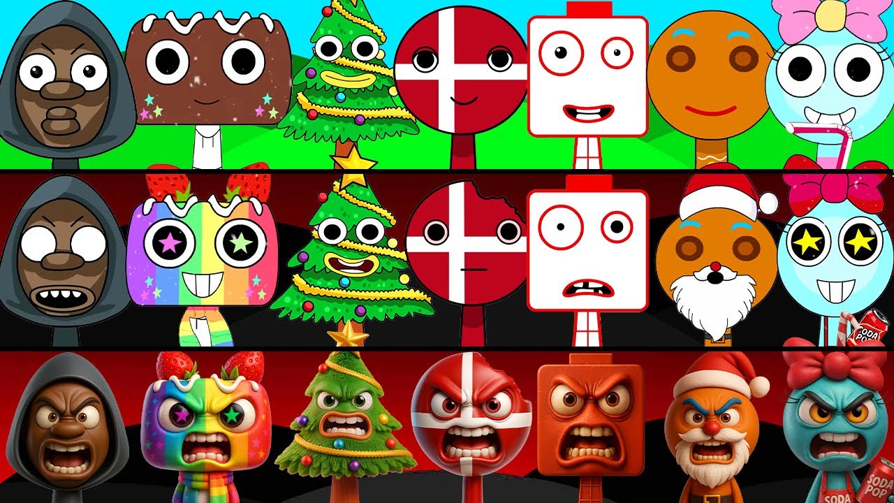 Incredibox Sprunki OC Phase 1 to Phase 3 Cosmo, Eleven Numberblocks, Pocoyo, 67, Steven, Jinu
