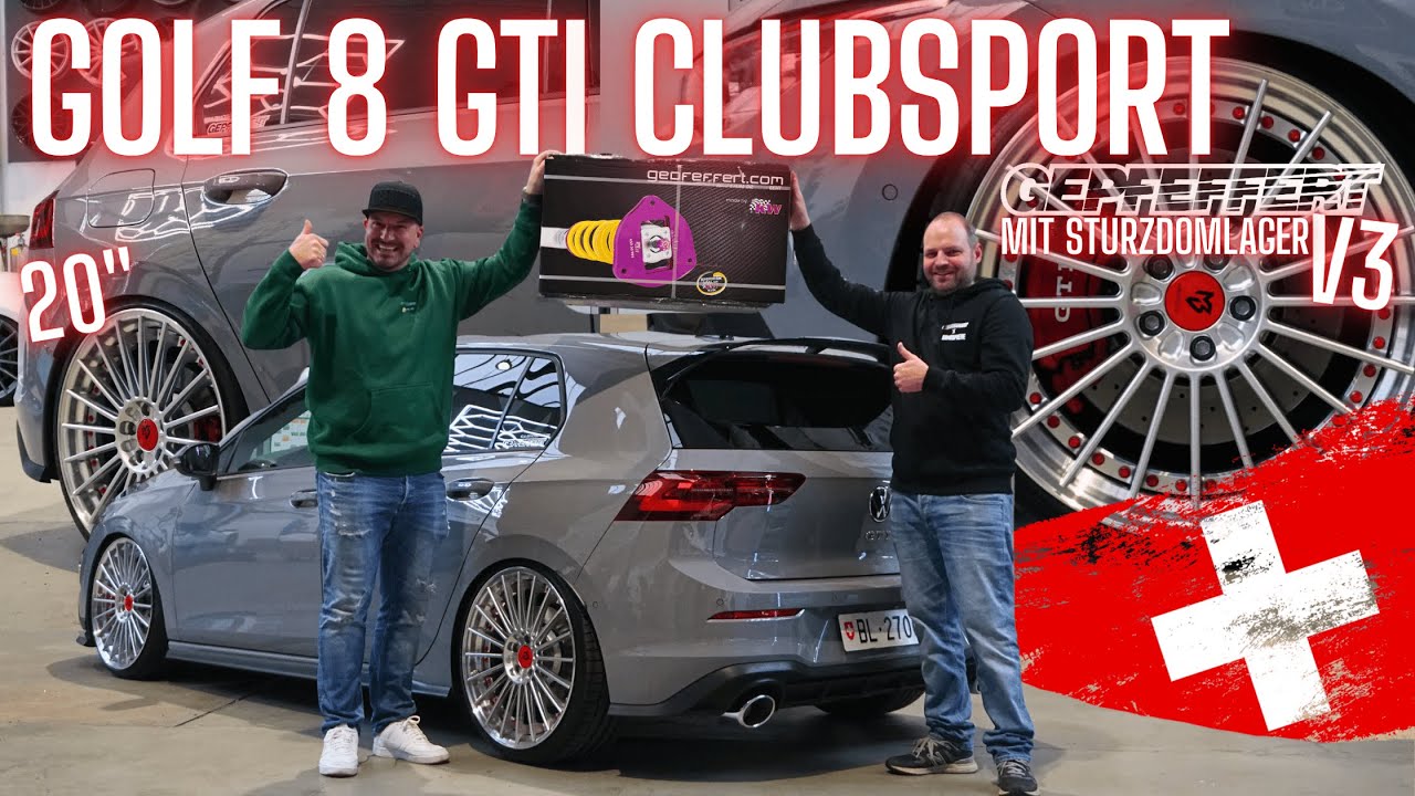 Golf 8 GTI Clubsport mit gepfeffert V3 mit Sturzdomlager auf 20