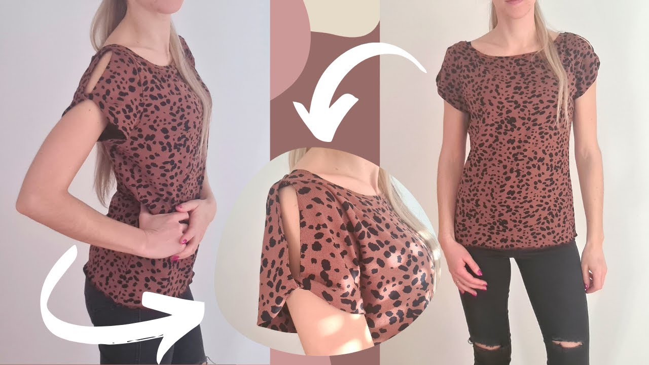 T-shirt mit verdrehten Ärmel OHNE Schnittmuster - nähen für Anfänger