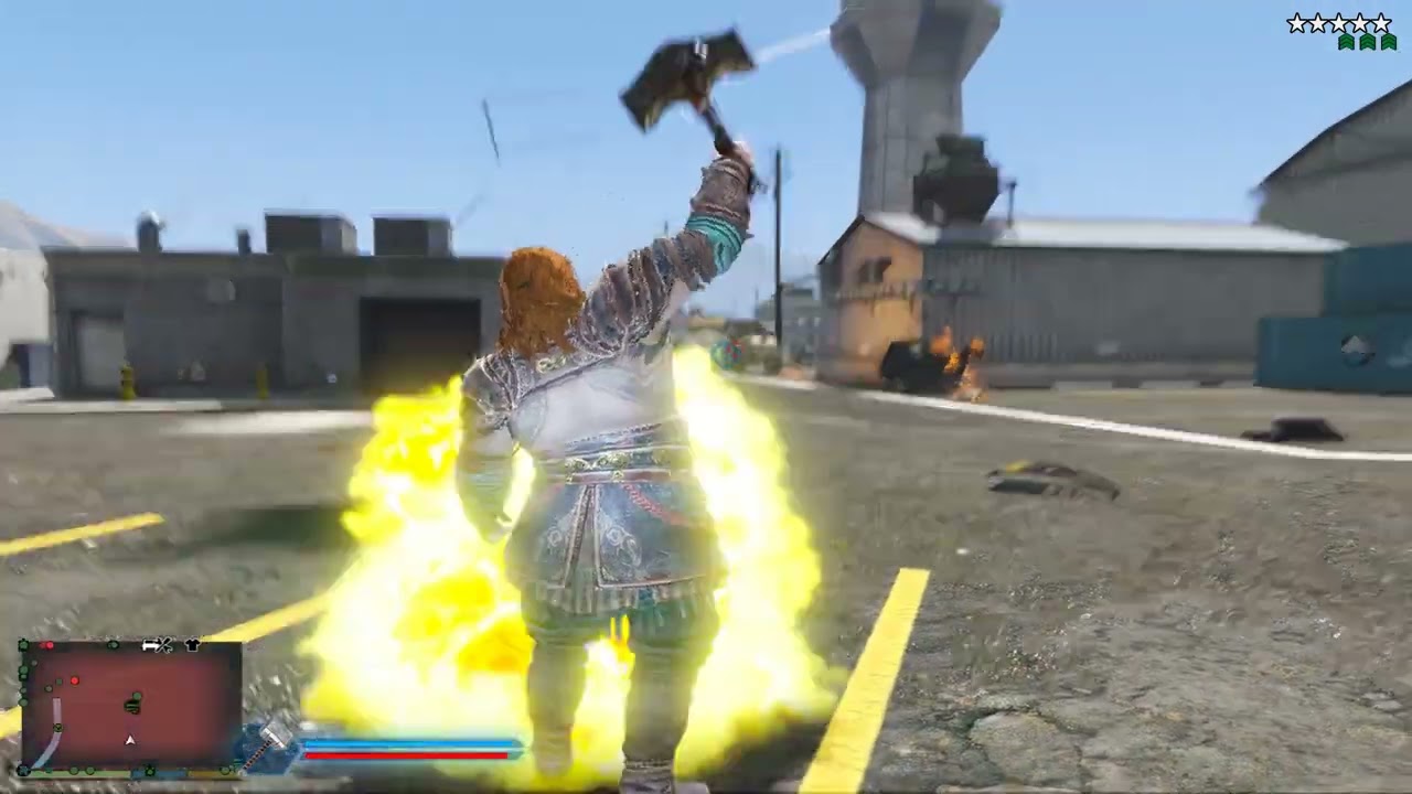 GTA 5 Thor God of War Ragnarok Destory Military