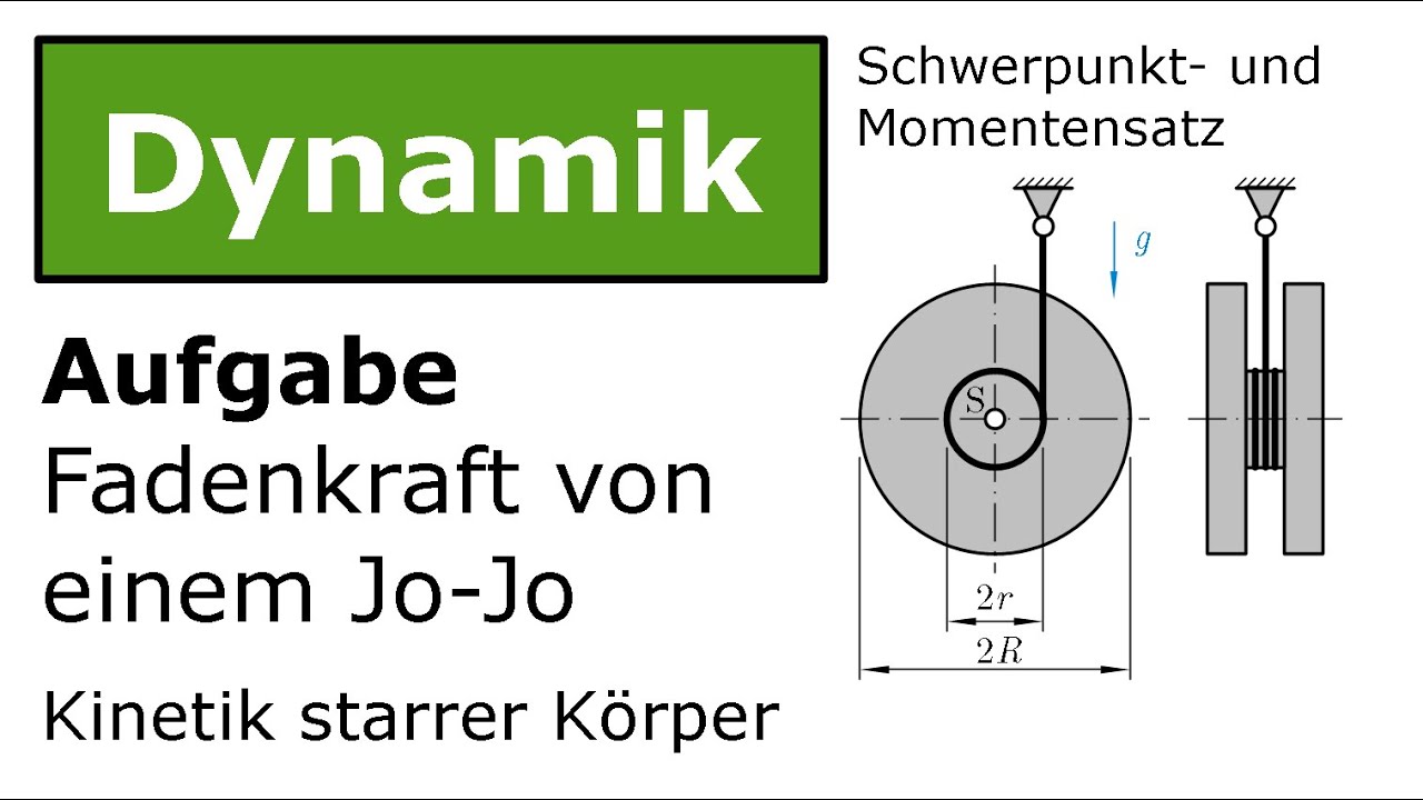 ⚙️ Jo-Jo Fadenkraft mit Schwerpunktsatz & Momentensatz [Technische Mechanik, Dynamik, Kinetik]