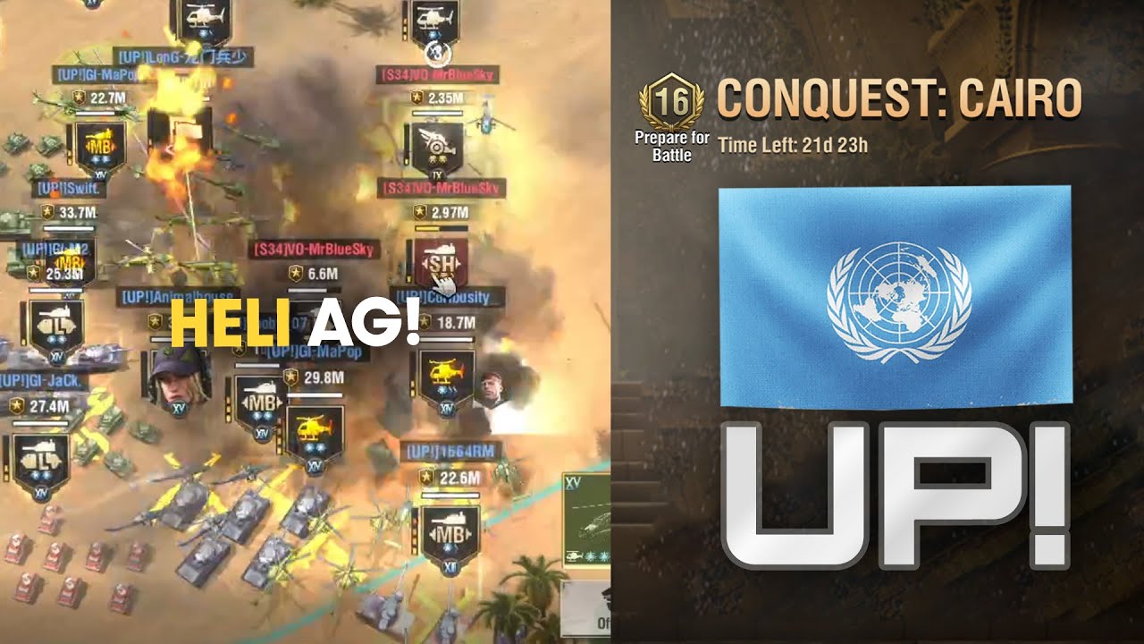 WarPath Cairo War! Day 6 - UP! & CDK Coalition vs. S34 & @AND Coalition - Helicopter Army Group War