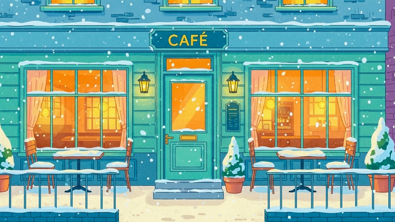 Cozy Snow Day Café Lofi | Relaxing Coffee Ambience & Chill Study Beats