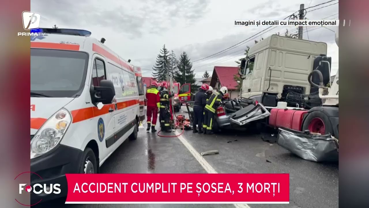 Accident cumplit lângă Piteşti: 3 oameni au murit după ce maşina lor a fost lovită de un TIR