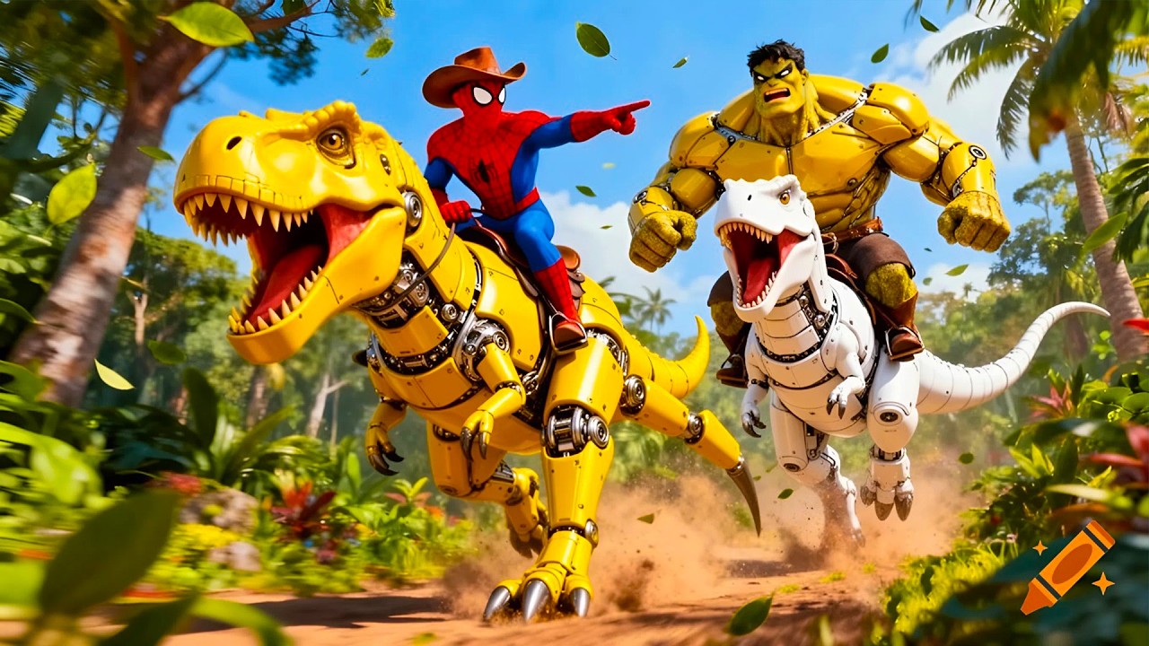 الرجل العنكبوت انقاذ باتRAINBOW SPIDER-MAN Rescue Superhero vs DINOSAURS funny Game GTA 5 iron man