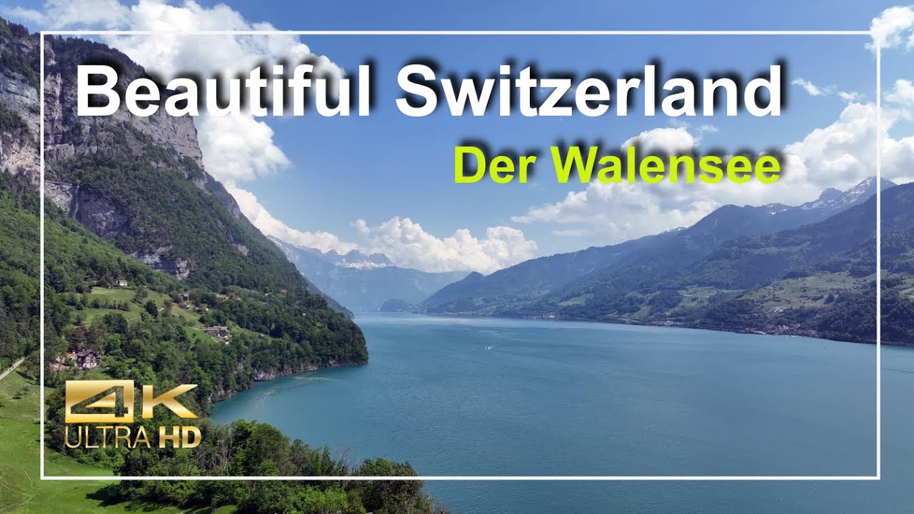 Der Walensee, 4K Drone, Lake Walen/Walenstadt, Aerial 4k, Amazing Swiss