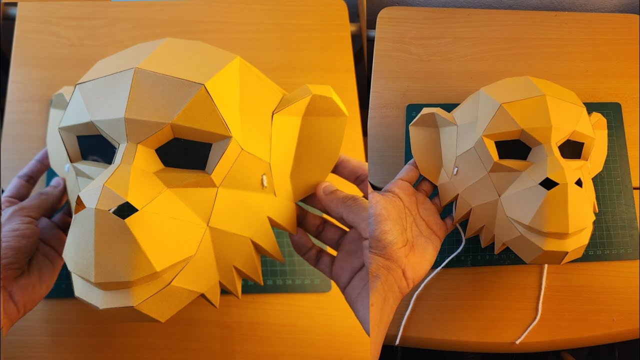 How to make a Monkey Mask out of PAPER (DIY Monkey Costume) - Momuscraft