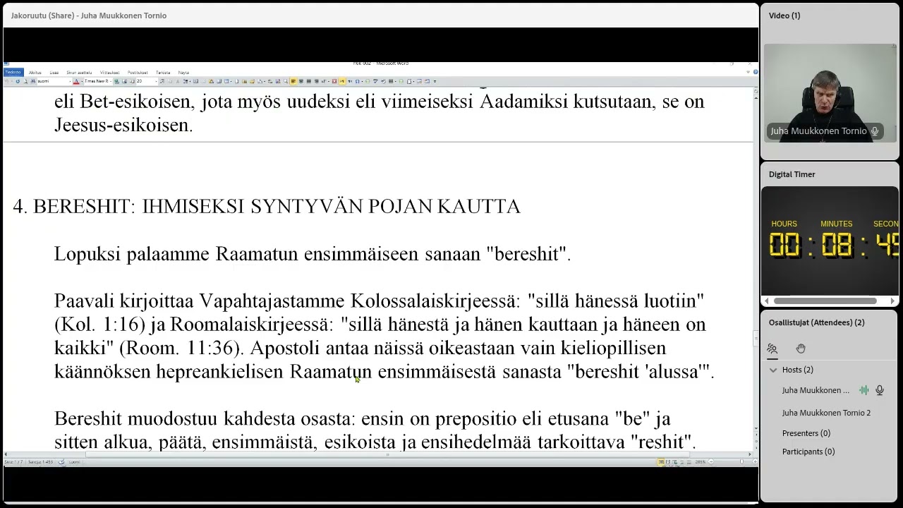 Kristus kirjaimissa 39, Bet (Jeesus kirjaimissa 3/23), 20.1.2026 (13.41)