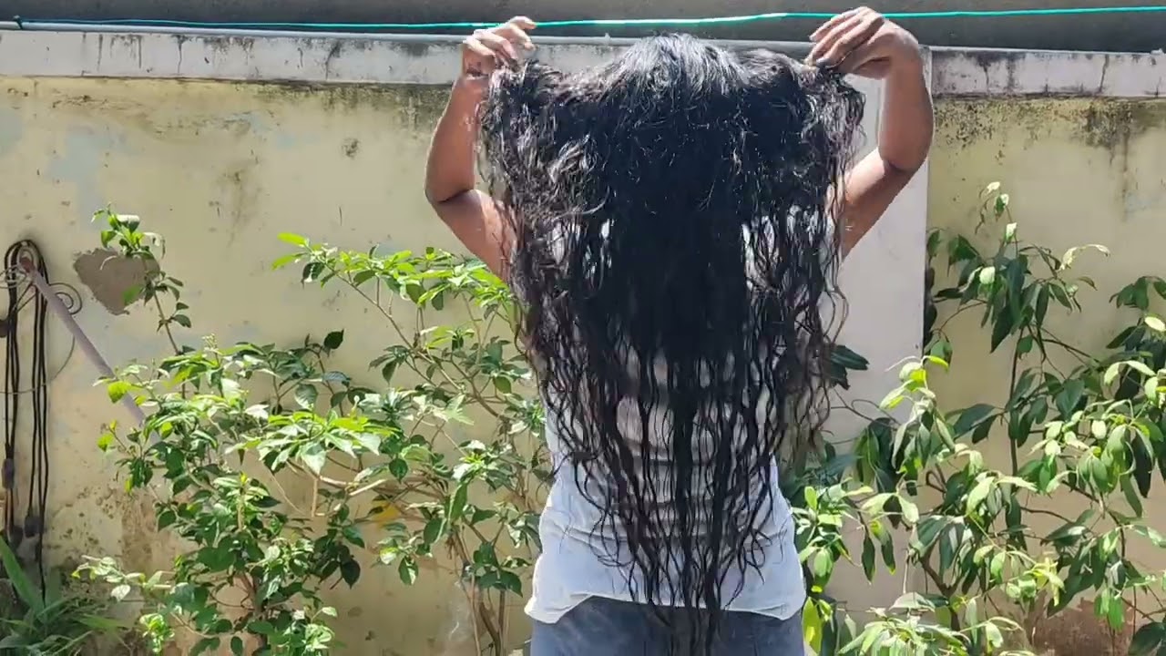 Hair Oiling After Hair Wash ll Long Hair With Coconut Hair Oiling ☺