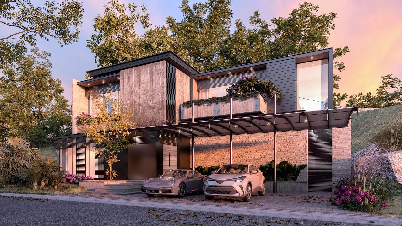 SketchUp VRay 5 EXTERIOR  #10 Hillside Villa
