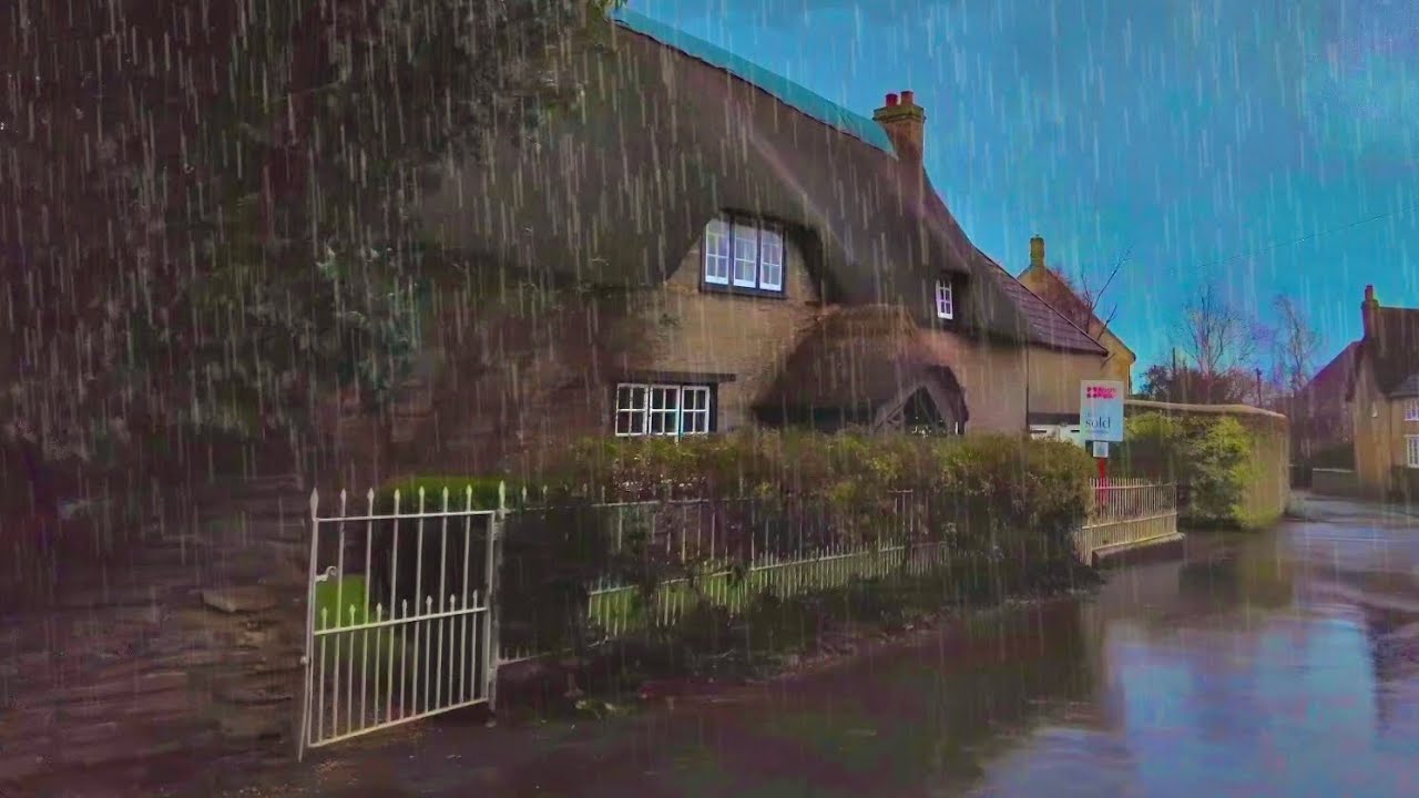 Rain Walk in Thornford Dorset UK - Little Countryside Village