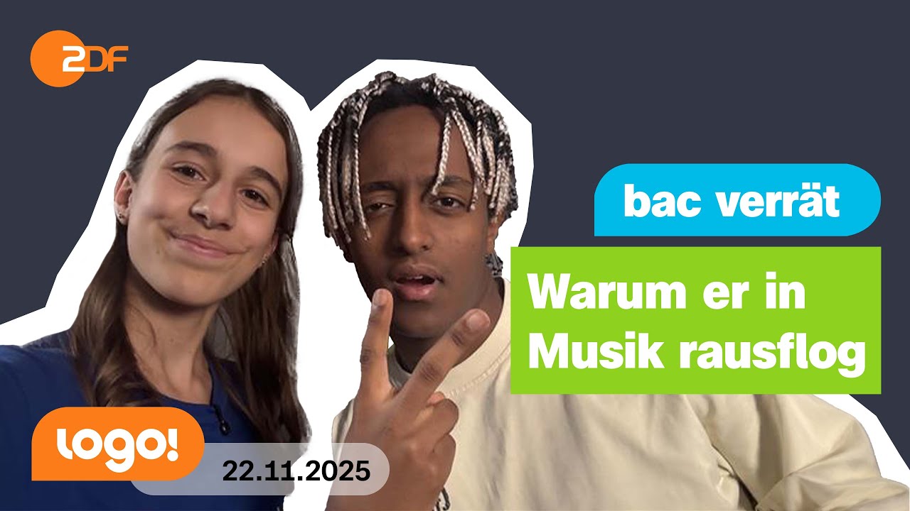 Sänger bac trifft Kinderreporterin Alice | logo! Nachrichten vom 22.11.2025