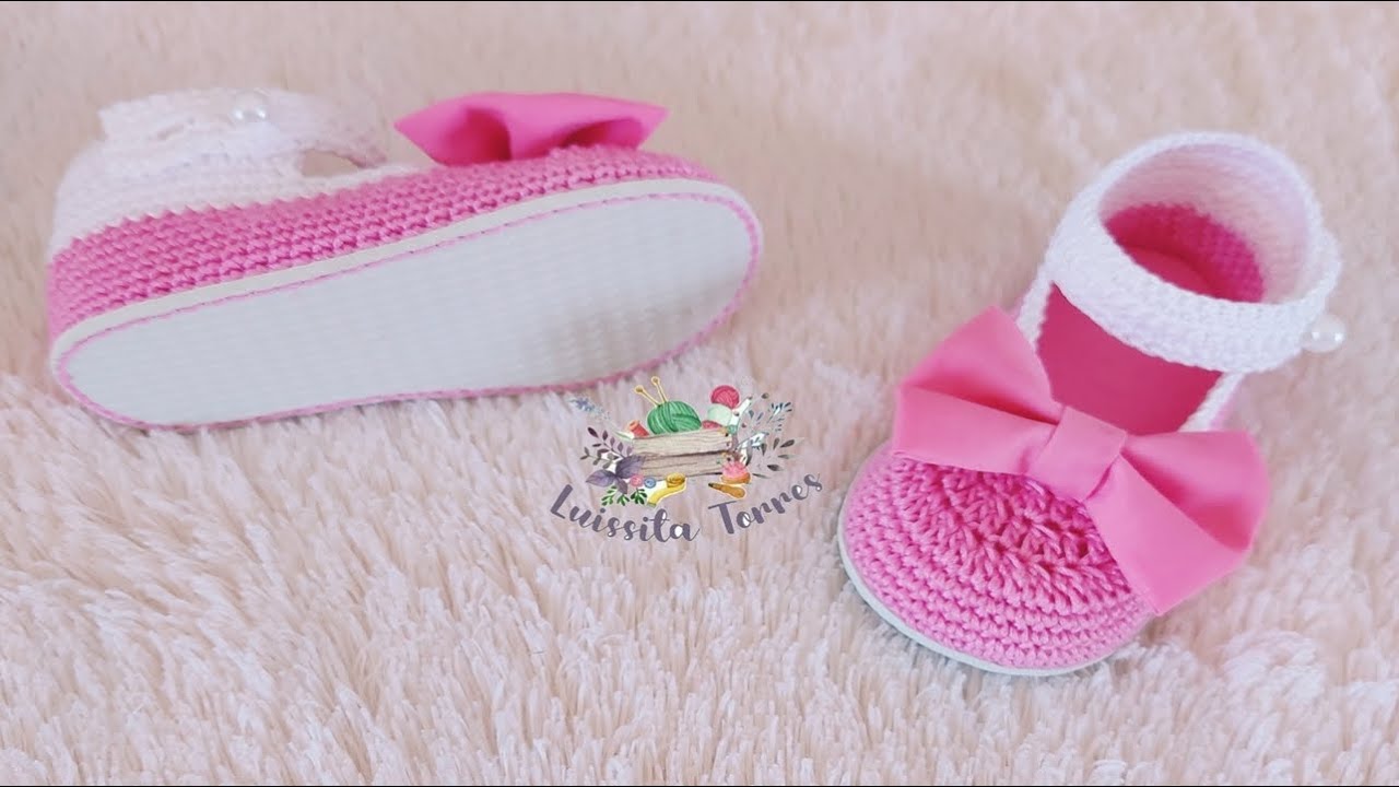 🔴TIENES UN BEBÉ QUE YA CAMINA ESTO ES PARA TI ZAPATITOS CON SUELA  A CROCHET PASO A PASO