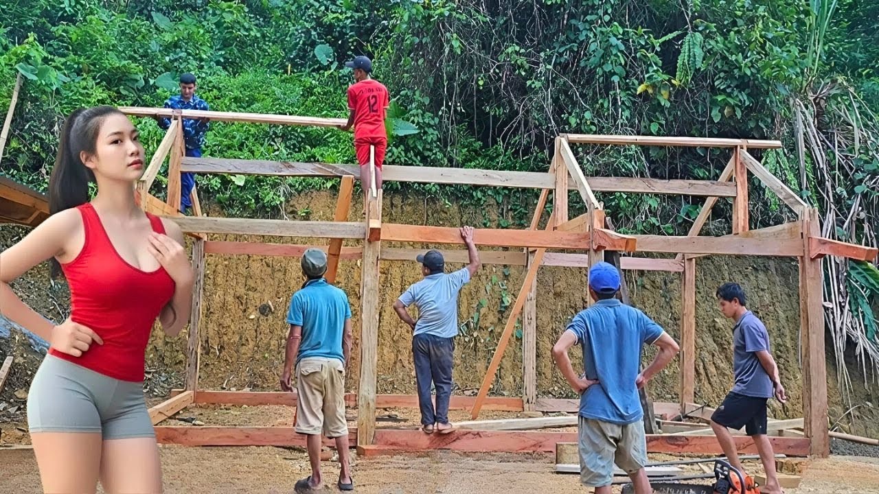 Timelapse Building a Wooden Kitchen from Start to Finish | Full Construction Process