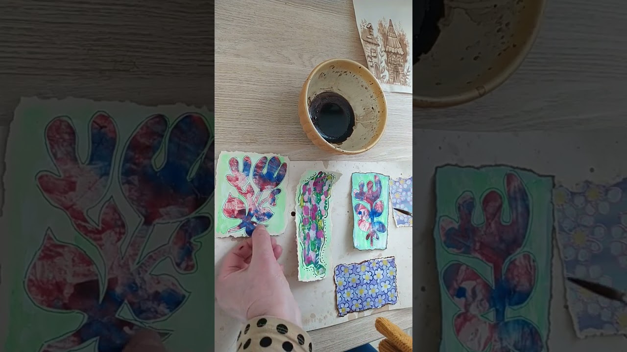Making handmade cards for my journal. Quick DIY: Journal cards idea. Открытки для блокнота #shorts
