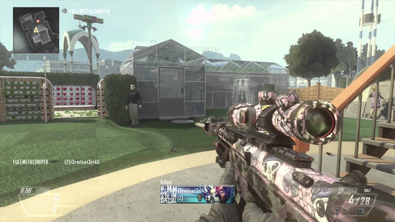 Call of duty black ops 2, 1v1 Some kid talking trash.