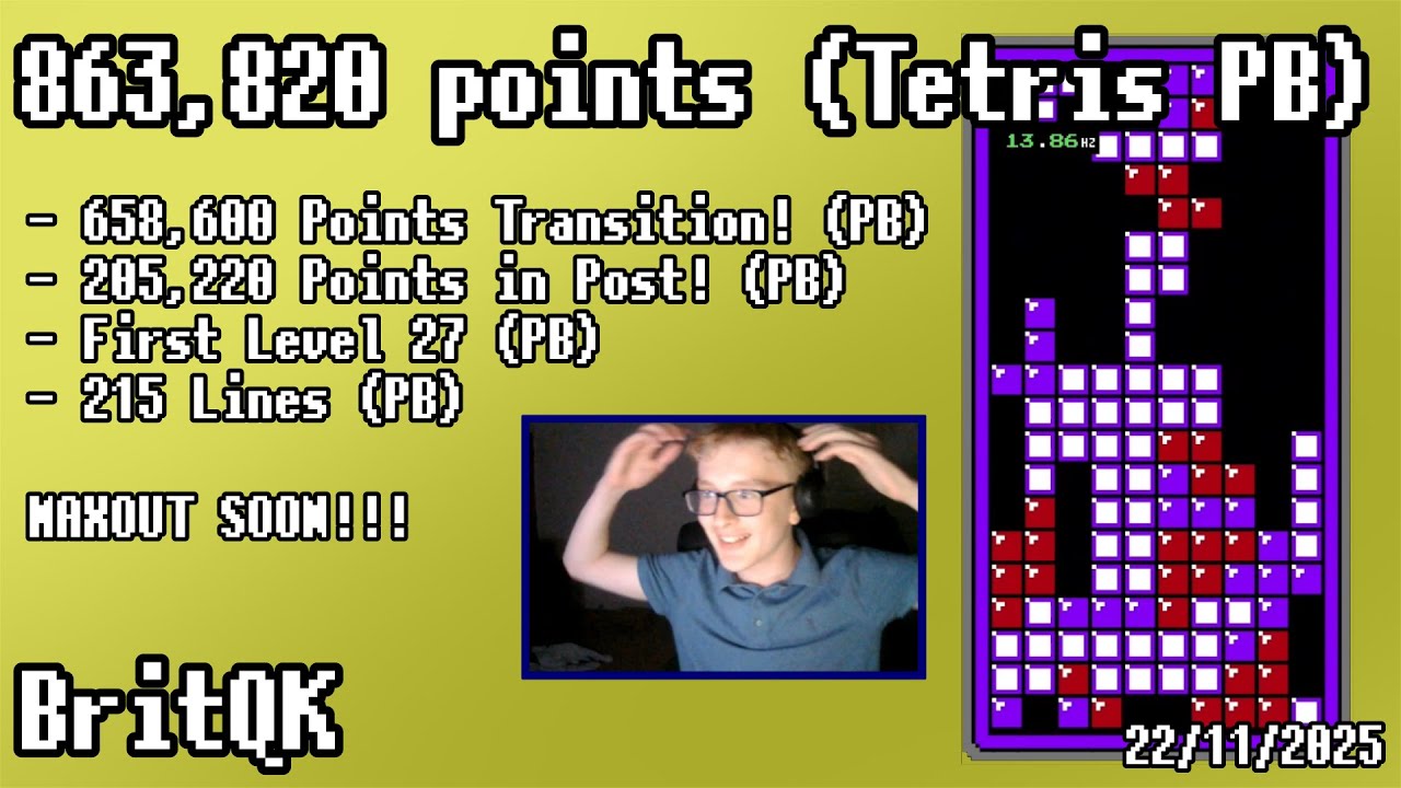 MY FIRST 800K IN TETRIS!!! 137K UNTIL MAXOUT!!!