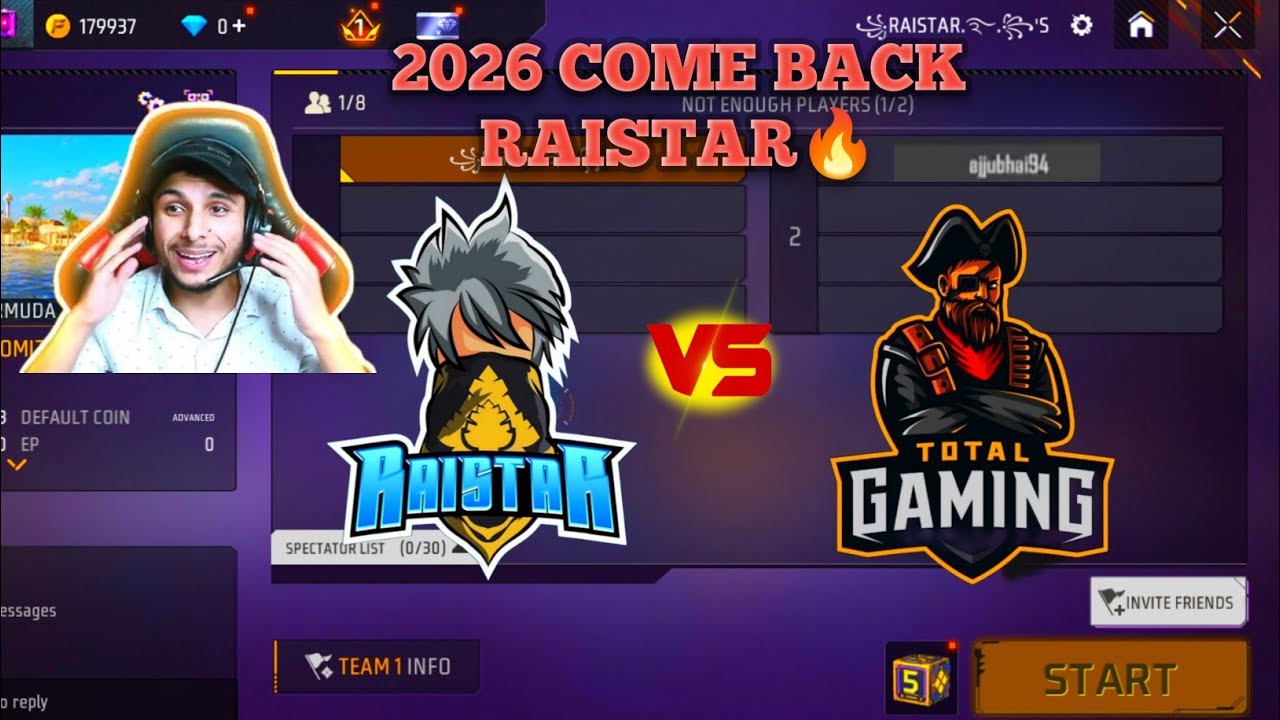 #2026 COME BACK RAISTAR 🔥 FREE FIRE MAX 1V1 CUSTOM GAMEPLAY 