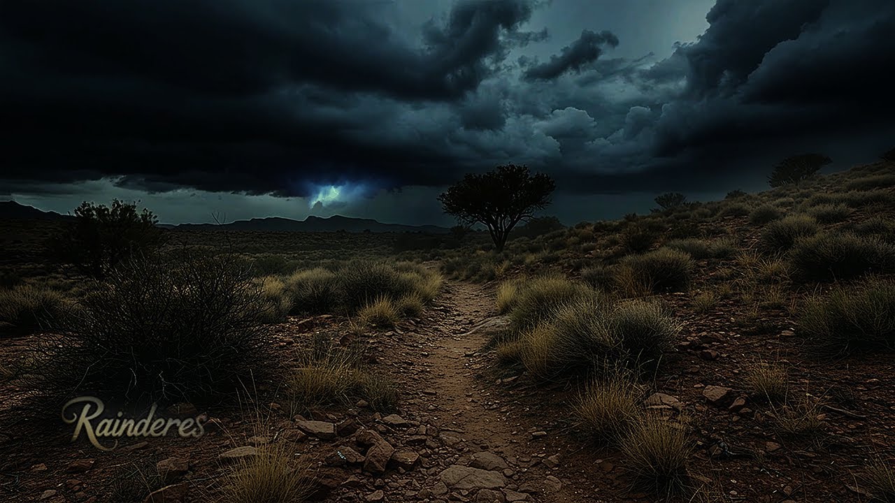 Lightning Over the Wasteland | Relaxing Dark Storm Ambience