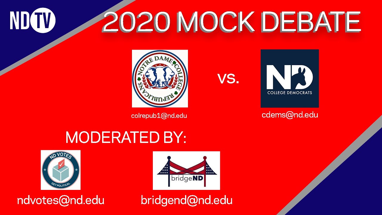 College Republicans vs  College Democrats 2020 Mock Presidential Debate