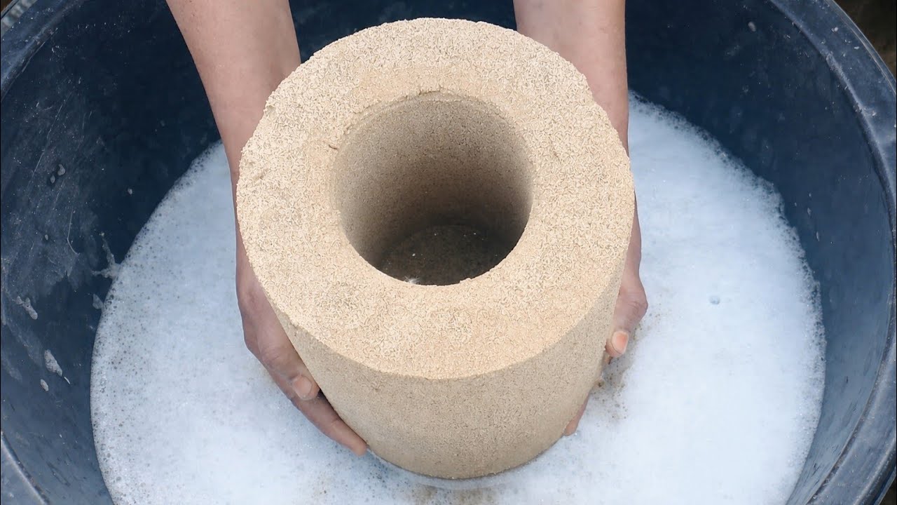 ASMR very soft sand and pure cement silk crunchy paste play dusty dipping crumble in 🌊🥶🤎🌴