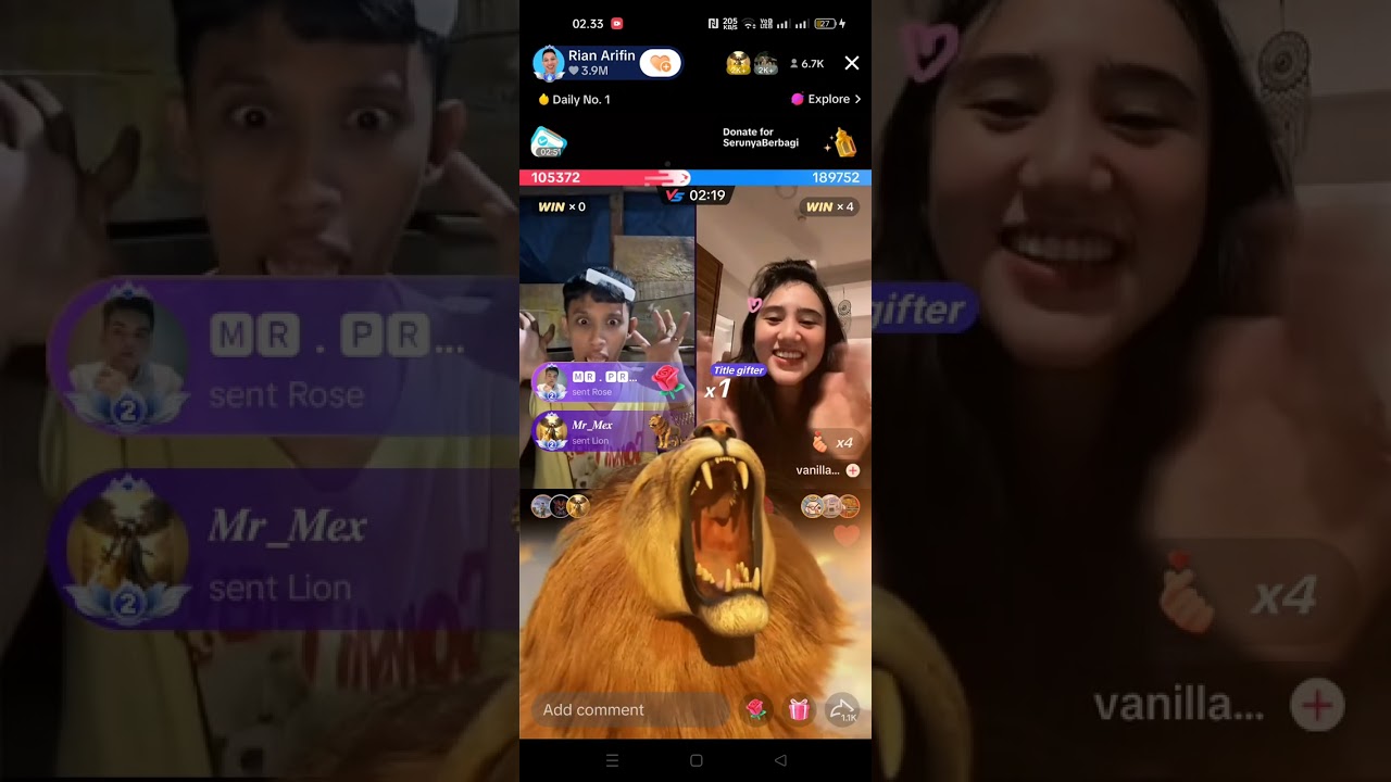 VIDIO LUCU TIKTOK RIAN ARIFIN VS VANILLA ‼️VANILLA BARU LIVE DI GIFE BANYAK MALAH KETAKUTAN